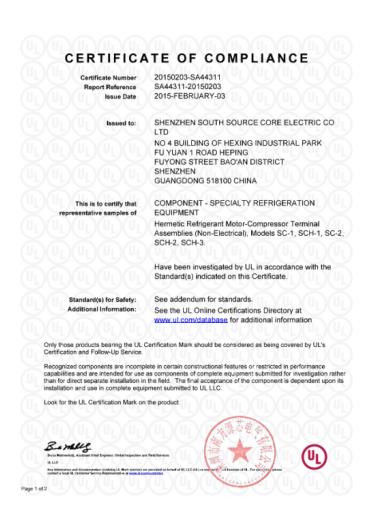 China SHENZHEN SSC ELECTRIC CO.,LTD certificaten